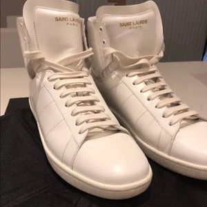 YSL High Top White Sneakers